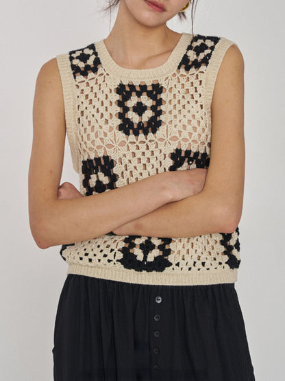 JIAMI Women Handmade Crochet Knit Top