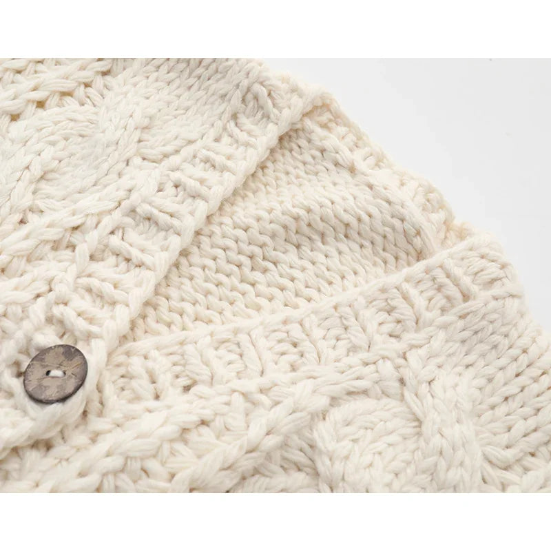 Kalamet Hand-knitted Twist Chunky Sweater Cardigan