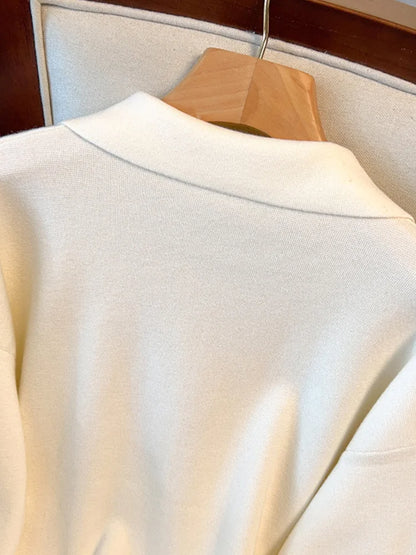 Minimalist Style Solid Color Loose Fit Sweater Jumper