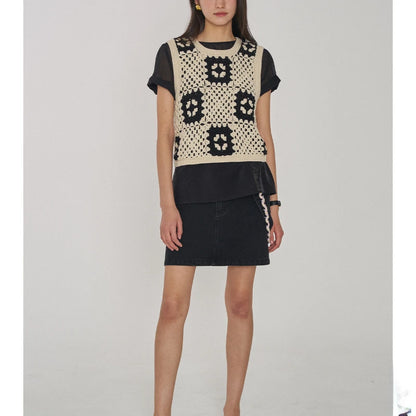 JIAMI Women Handmade Crochet Knit Top