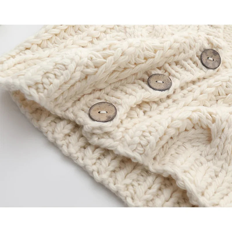 Kalamet Hand-knitted Twist Chunky Sweater Cardigan