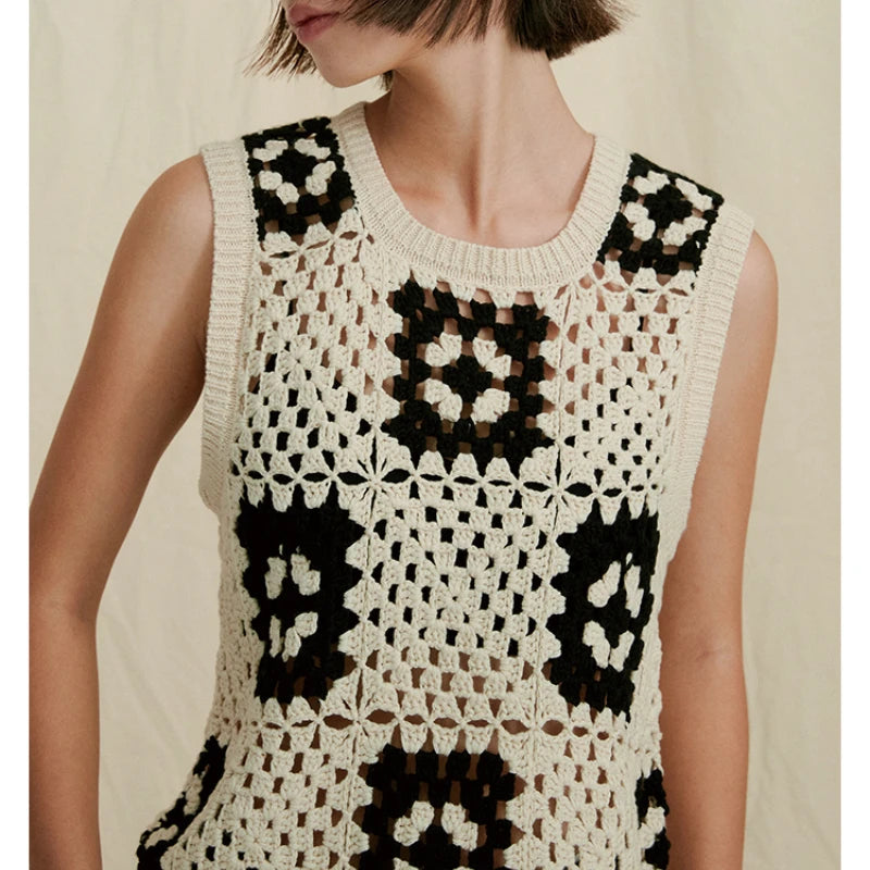 JIAMI Women Handmade Crochet Knit Top