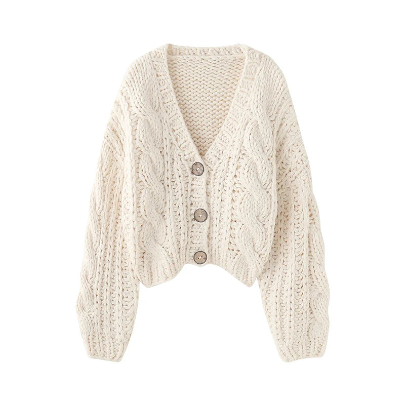 Kalamet Hand-knitted Twist Chunky Sweater Cardigan