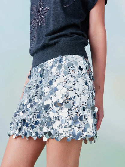 JIAMI Sequin Mini Skirts