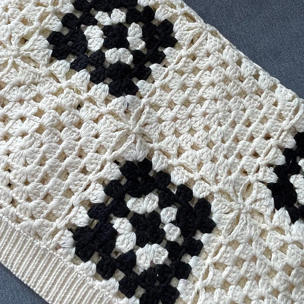JIAMI Women Handmade Crochet Knit Top