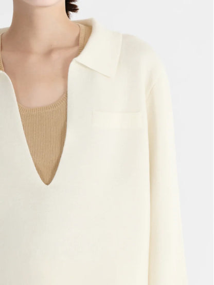 Minimalist Style Solid Color Loose Fit Sweater Jumper