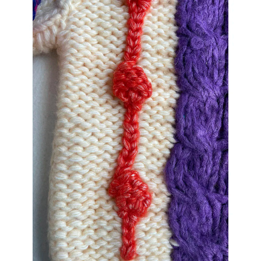 Kalamet Women Colorful Chunky Knit Sweater Handmade Bulky Cardigan