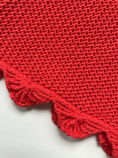 Kalamet Crochet Handmade Hollow-out Knit Tank Vest
