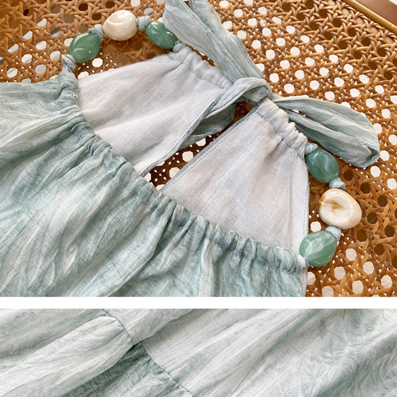 JIAMI Halter Tiered Maxi Dress